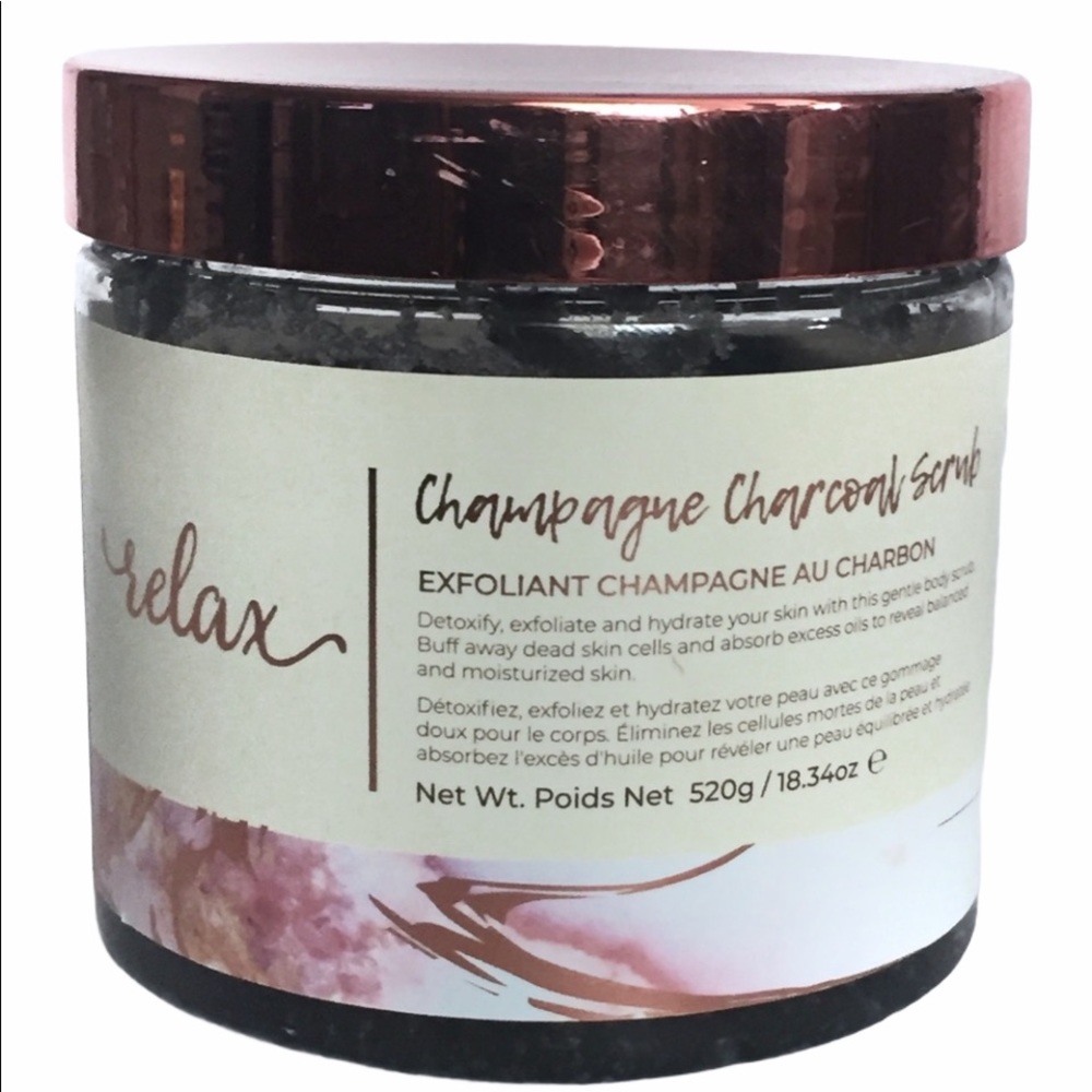 Manna Kadar Scented Exfoliating Charcoal Scrub RELAX Champagne 18.34 oz